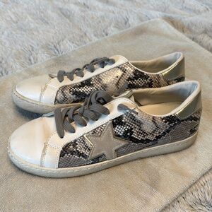 Vintage Havana snake up sneakers Bianca- snake skin and suede upper
